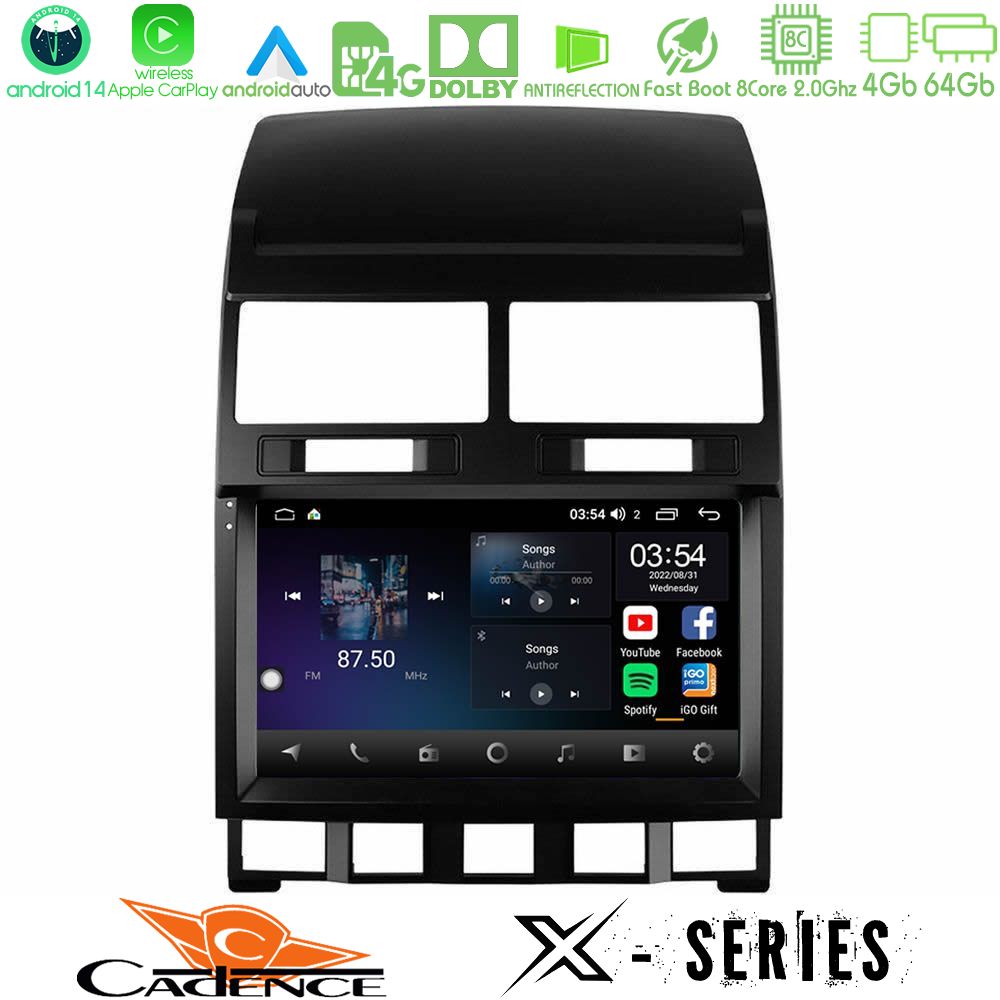 Cadence X Series VW Touareg 2002 – 2010 8core Android 14 4+64GB Navigation Multimedia Tablet 9"