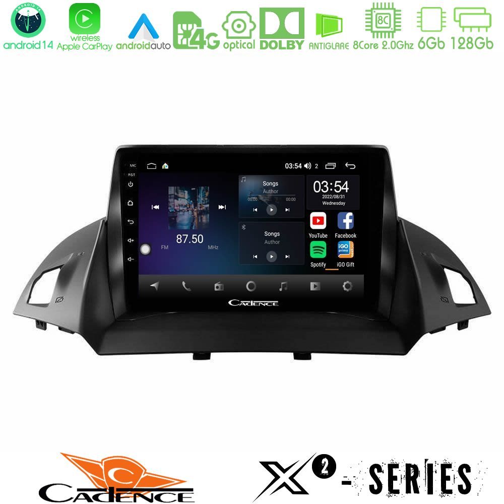 Cadence X2 Series 8Core Android14 6+128GB Ford C-Max/Kuga Navigation Multimedia Tablet 9"