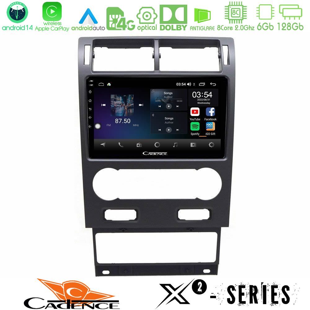 Cadence X2 Series 8Core Android14 6+128GB  Ford Mondeo 2004-2007 Navigation Multimedia Tablet 9"