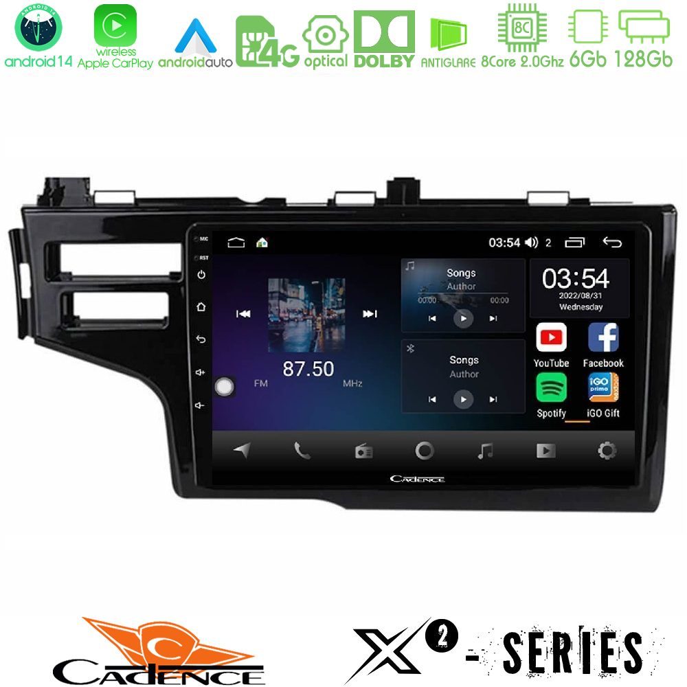 Cadence X2 Series 8Core Android14 6+128GB Honda Jazz 2013-2020 Navigation Multimedia Tablet 9"