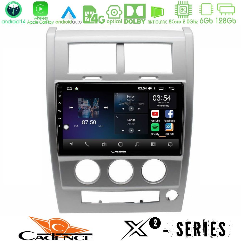 Cadence X2 Series 8Core Android14 6+128GB  Jeep Cherokee (KK) 2008-2012 Navigation Multimedia Tablet 10"