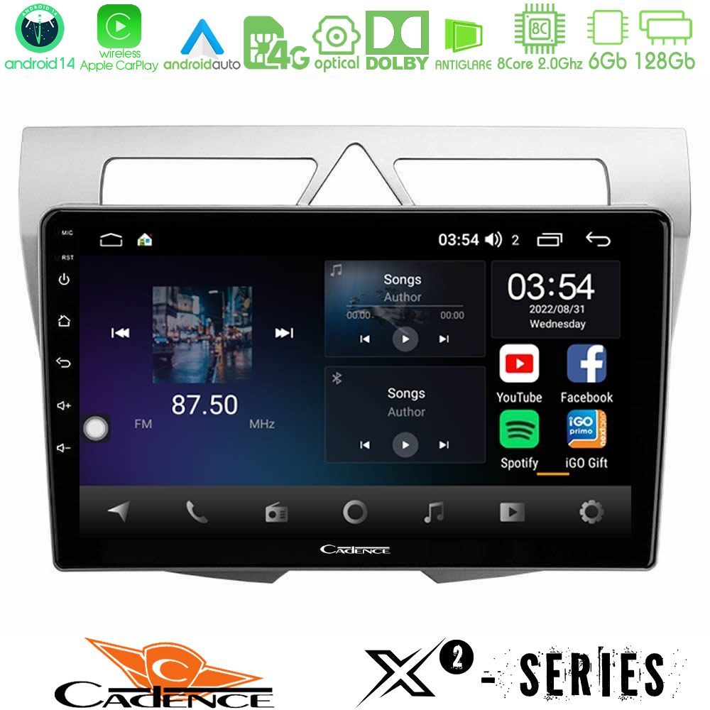 Cadence X2 Series 8Core Android14 6+128GB  Kia Picanto Navigation Multimedia Tablet 9"