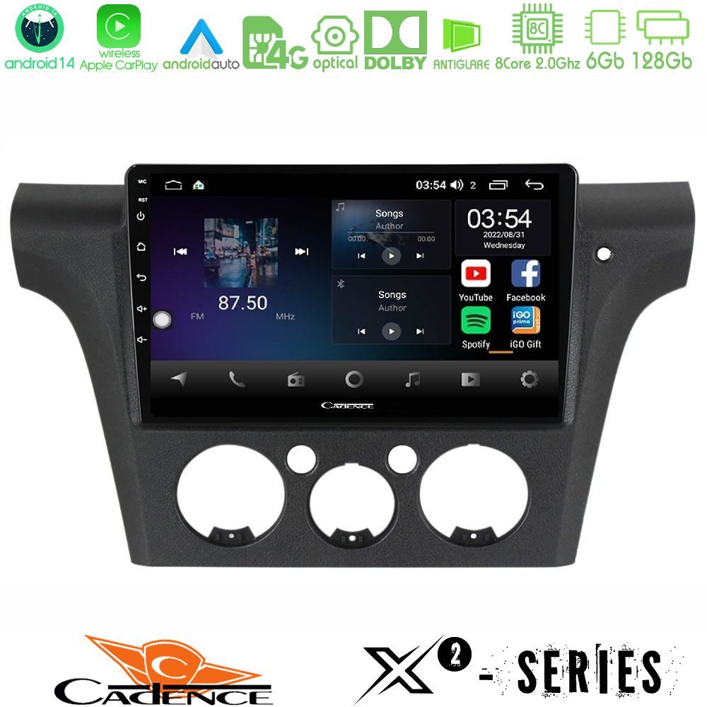 Cadence X2 Series 8Core Android14 6+128GB Mitsubishi Outlander 2002 – 2007 Navigation Multimedia Tablet 9"