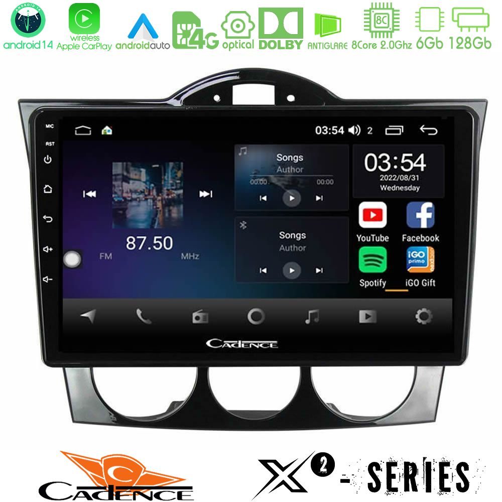 Cadence X2 Series 8Core Android14 6+128GB Mazda RX8 2003-2008 Navigation Multimedia Tablet 9"