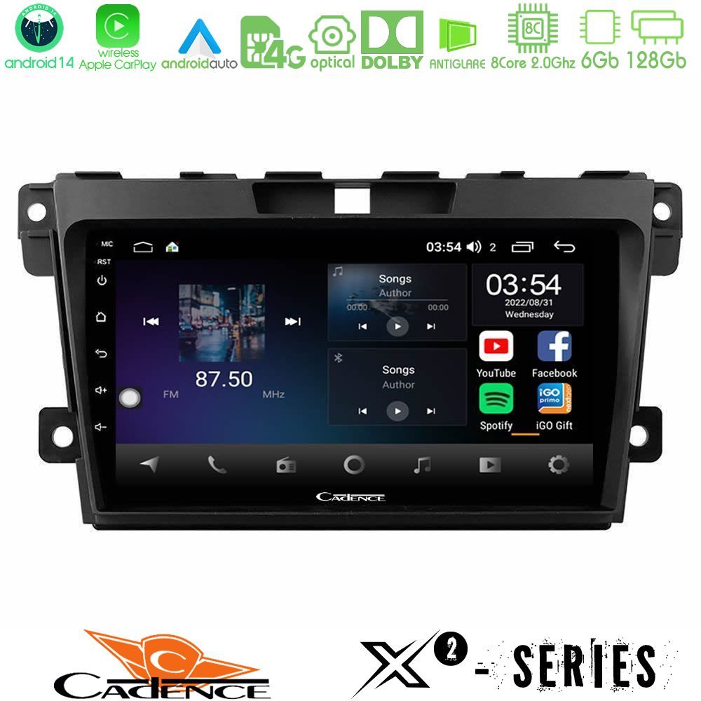 Cadence X2 Series 8Core Android14 6+128GB  Mazda CX-7 2007-2011 Navigation Multimedia Tablet 9"