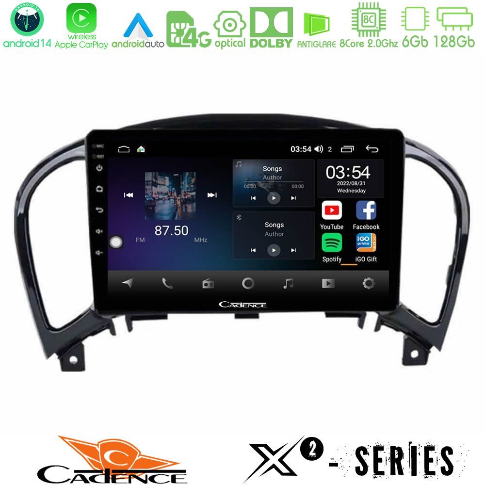 Cadence X2 Series 8Core Android14 6+128GB Nissan Juke Navigation Multimedia Tablet 9"
