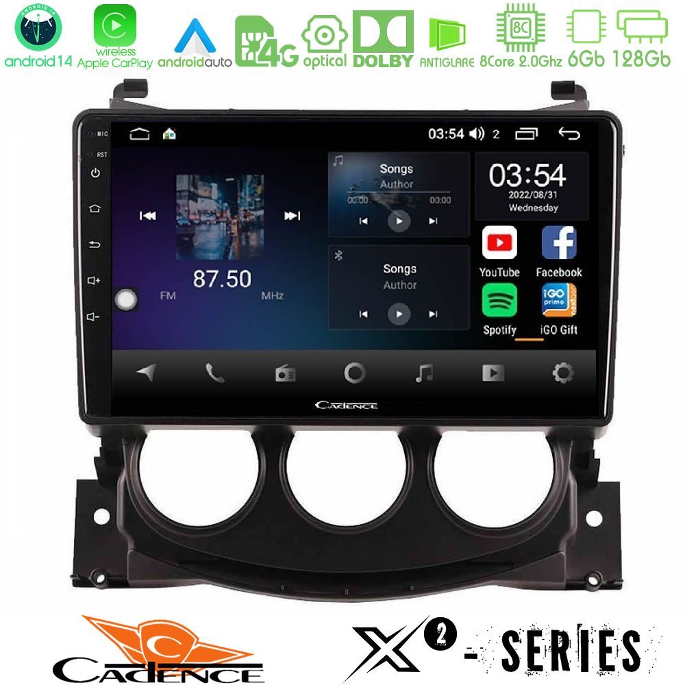 Cadence X2 Series 8Core Android14 6+128GB  Nissan 370Z 2009-2013 Navigation Multimedia Tablet 9"