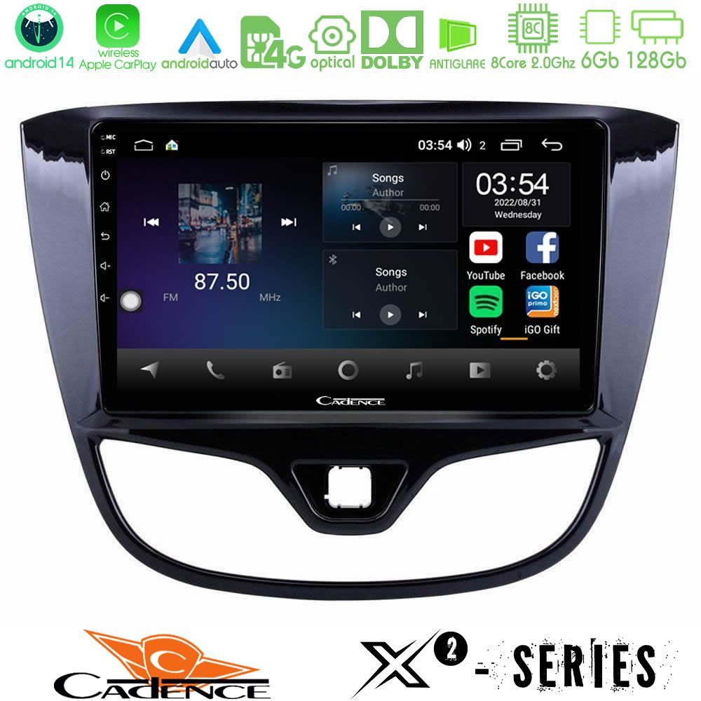 Cadence X2 Series 8Core Android14 6+128GB Opel Karl 2017-2019 Navigation Multimedia Tablet 9"
