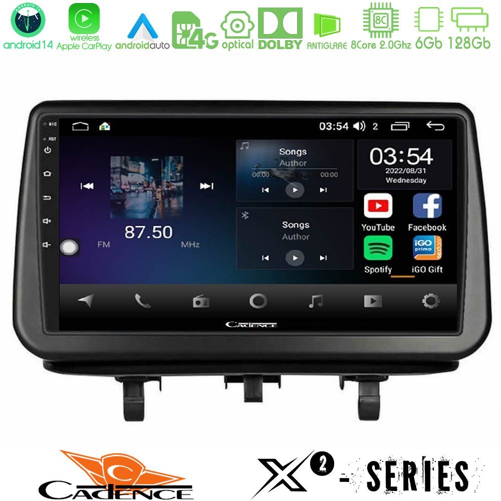 Cadence X2 Series 8Core Android14 6+128GB Opel Meriva B 2010-2017 Navigation Multimedia Tablet 9"