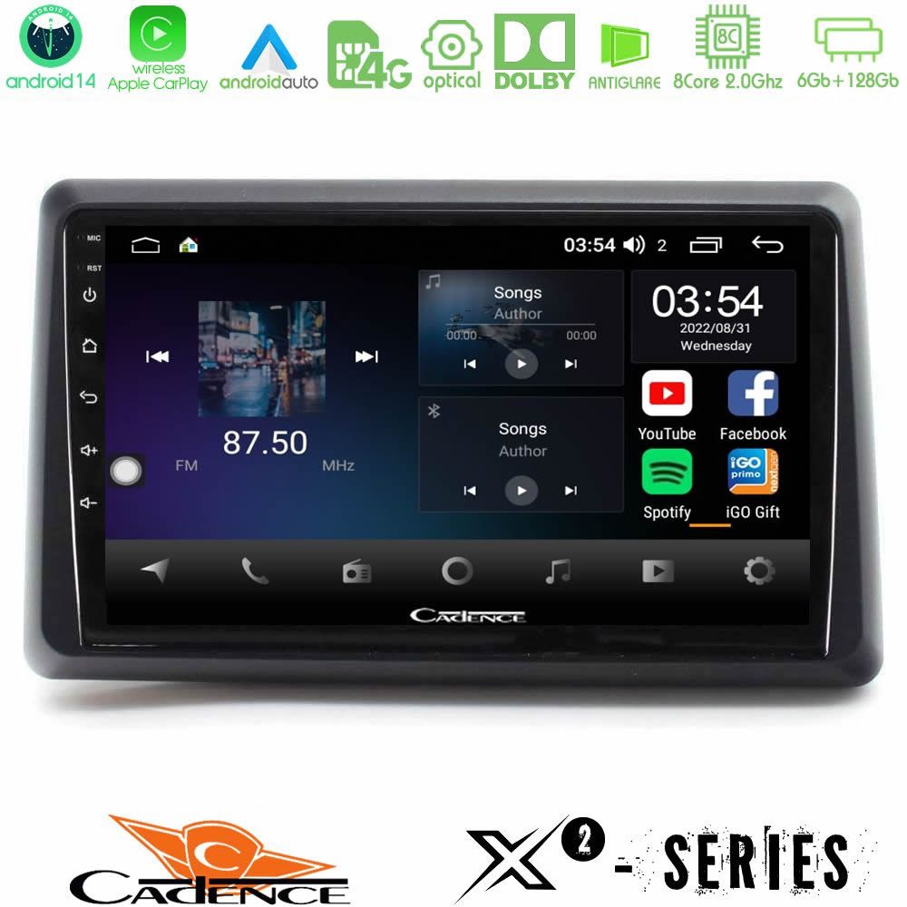 Cadence X2 Series 8Core Android14 6+128GB Renault Express 2020-2025 Navigation Multimedia Tablet 9"