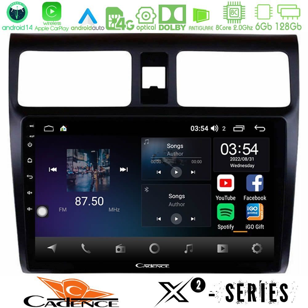Cadence X2 Series 8Core Android14 6+128GB  Suzuki Swift 2005-2010 Navigation Multimedia Tablet 10"