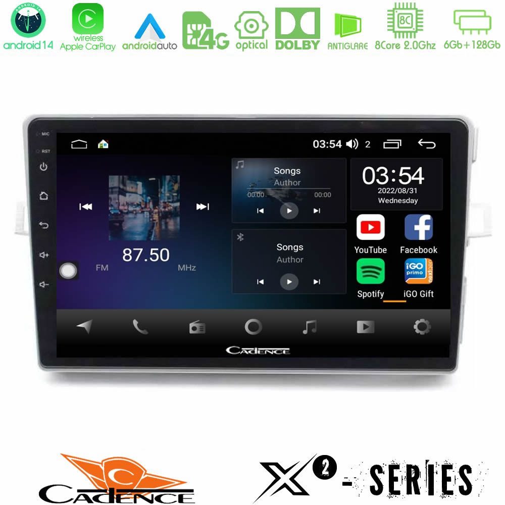 Cadence X2 Series 8Core Android14 6+128GB Toyota Verso 2009-2018 Navigation Multimedia Tablet 9"