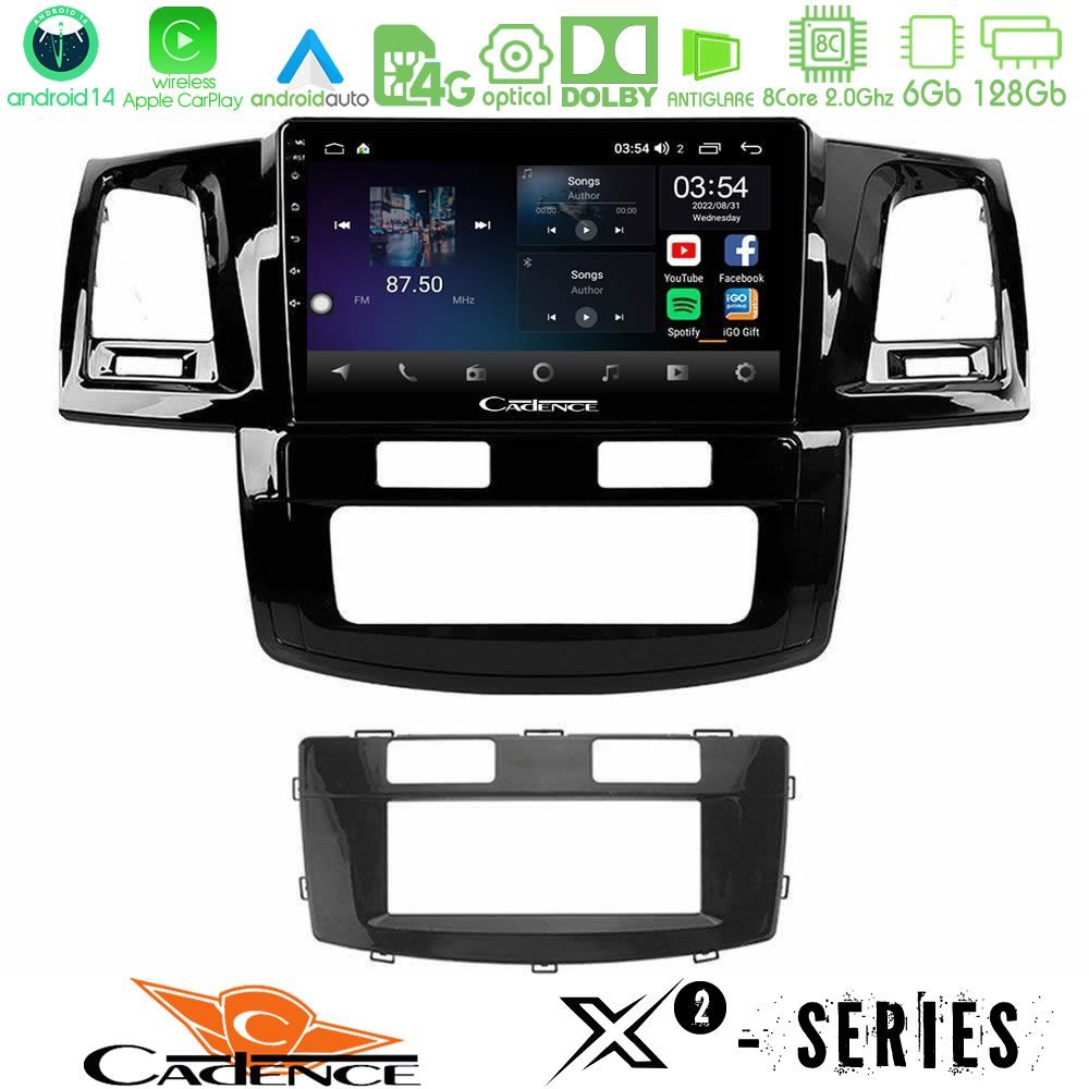 Cadence X2 Series 8Core Android14 6+128GB  Toyota Hilux 2007-2016 Navigation Multimedia Tablet 9"