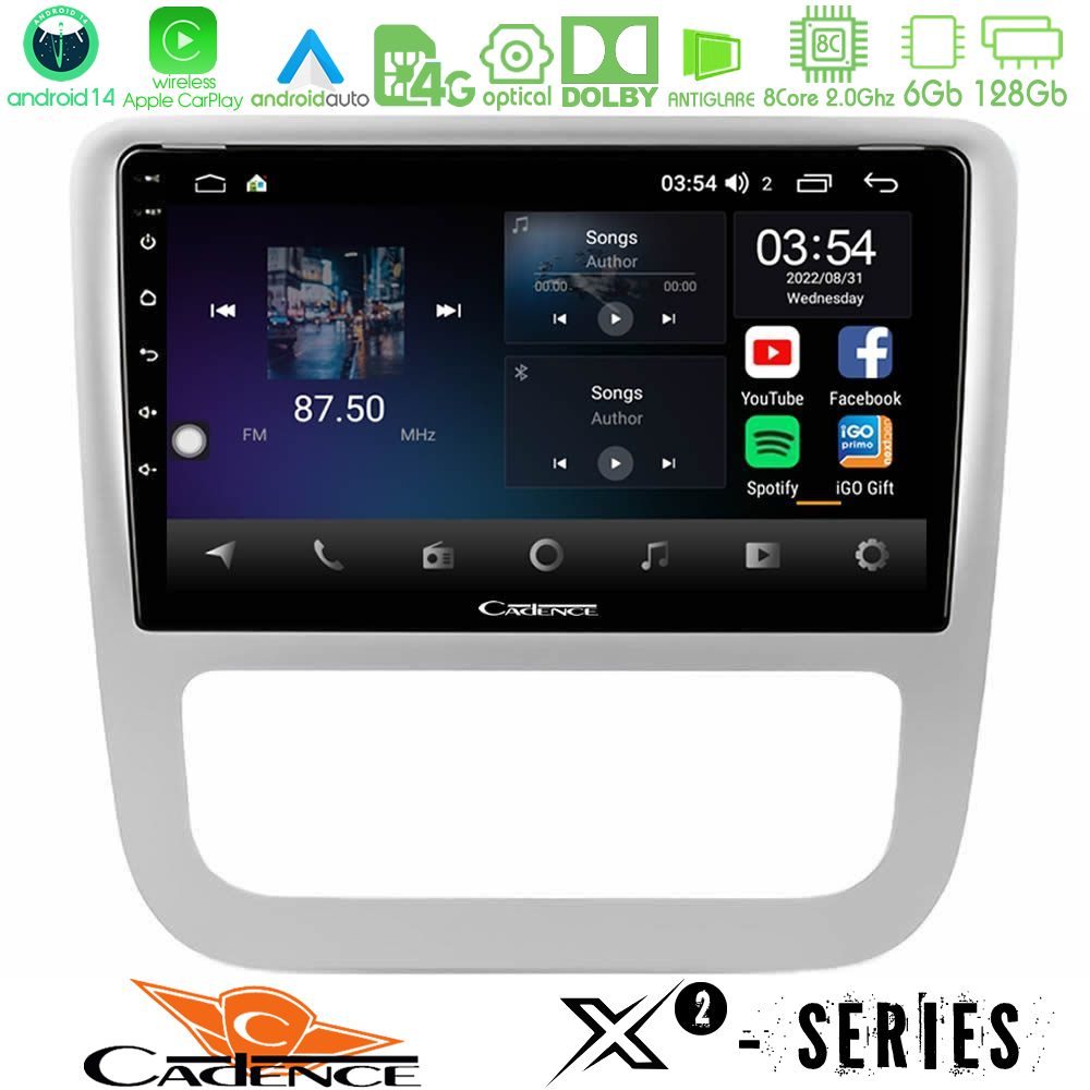 Cadence X2 Series 8Core Android14 6+128GB  VW Scirocco 2008-2014 Navigation Multimedia Tablet 9"