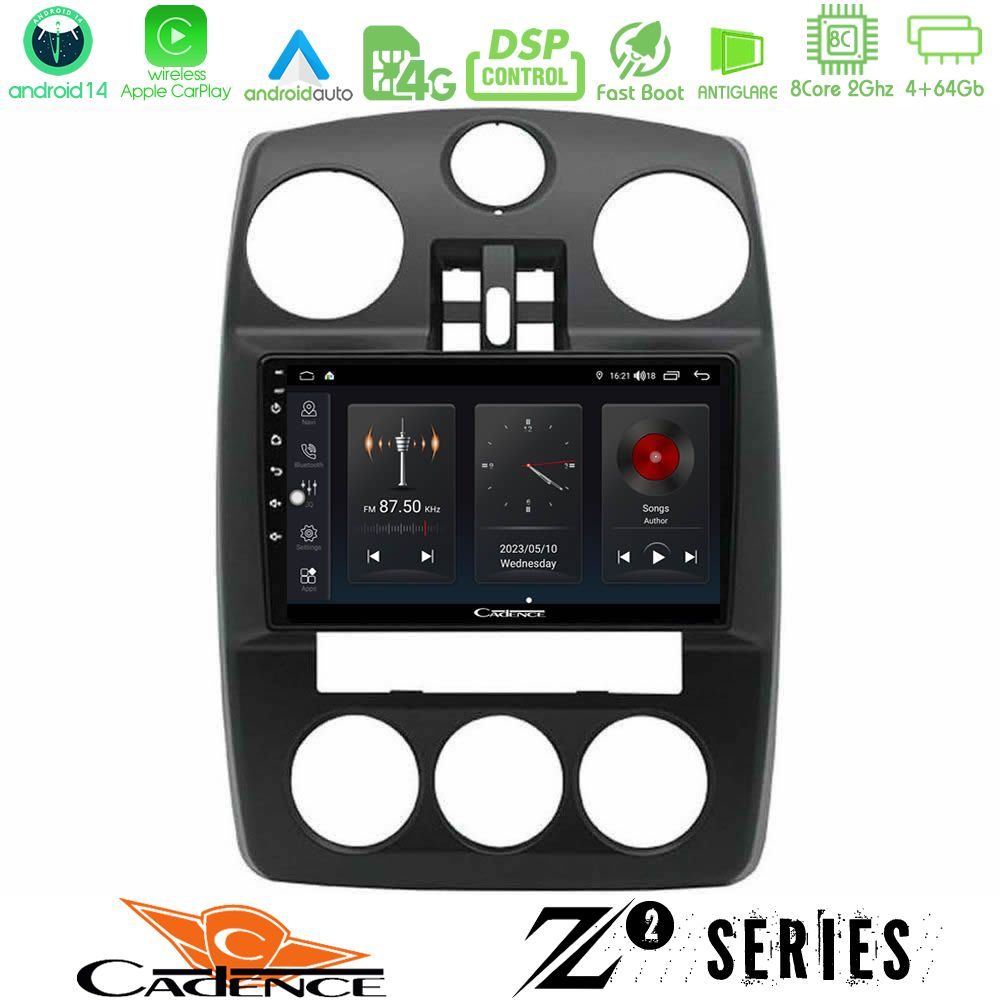 Cadence Z2 Series 8Core Android14 4+64GB  Chrysler PT-Cruiser 2000-2005 Navigation Multimedia Tablet 9" Με Carplay & Android Auto Με Carplay & Android Auto