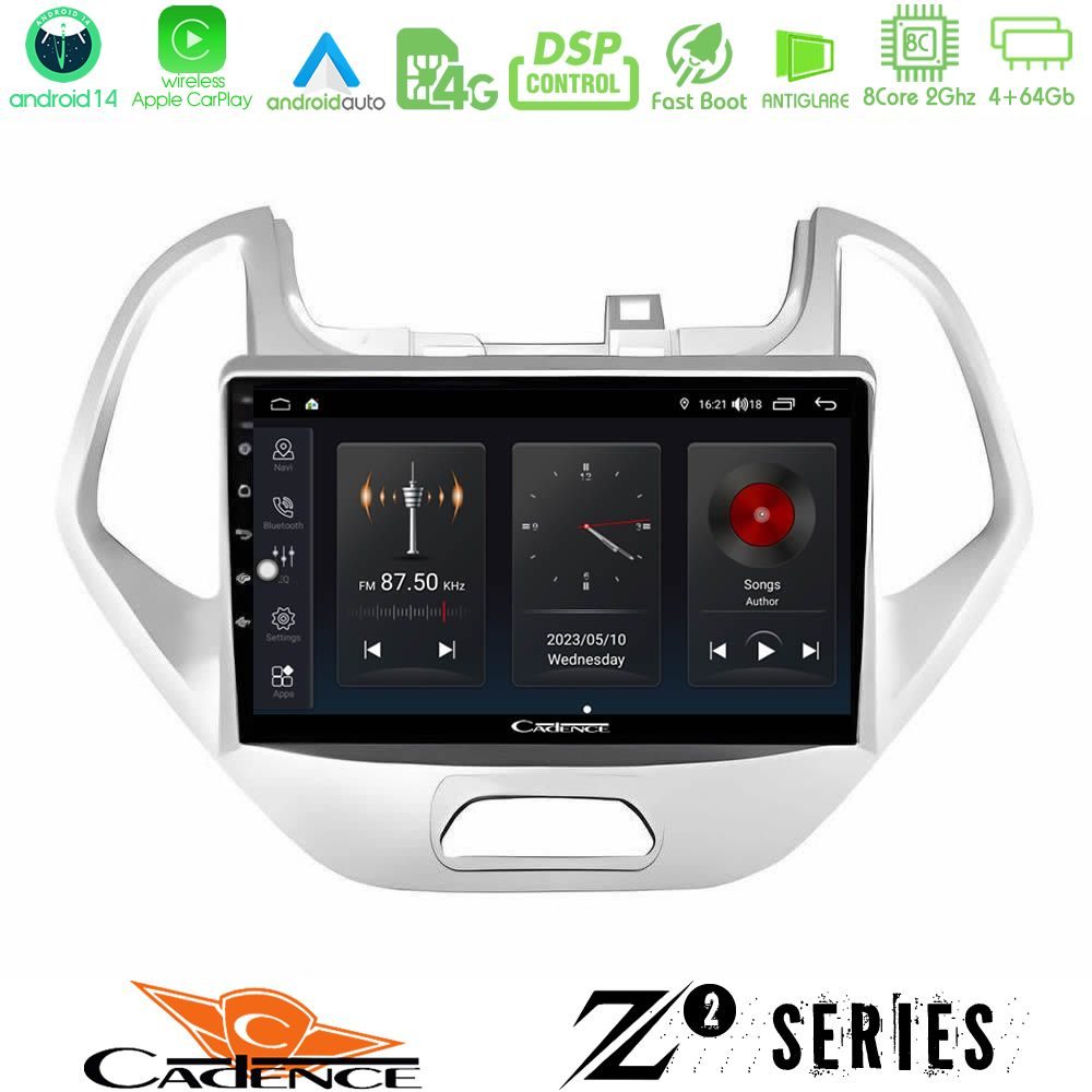 Cadence Z2 Series 8Core Android14 4+64GB Ford KA 2016-2020 Navigation Multimedia Tablet 9" Με Carplay & Android Auto