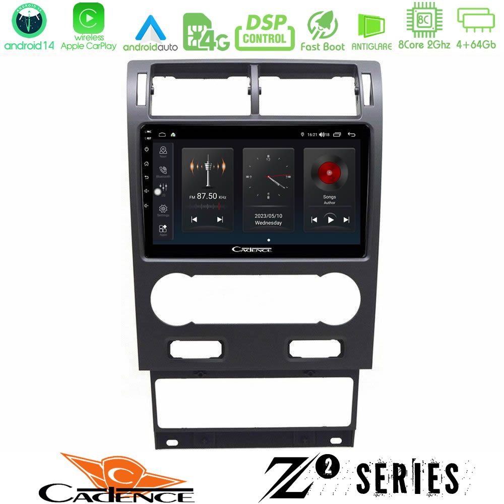 Cadence Z2 Series 8Core Android14 4+64GB  Ford Mondeo 2004-2007 Navigation Multimedia Tablet 9" Με Carplay & Android Auto