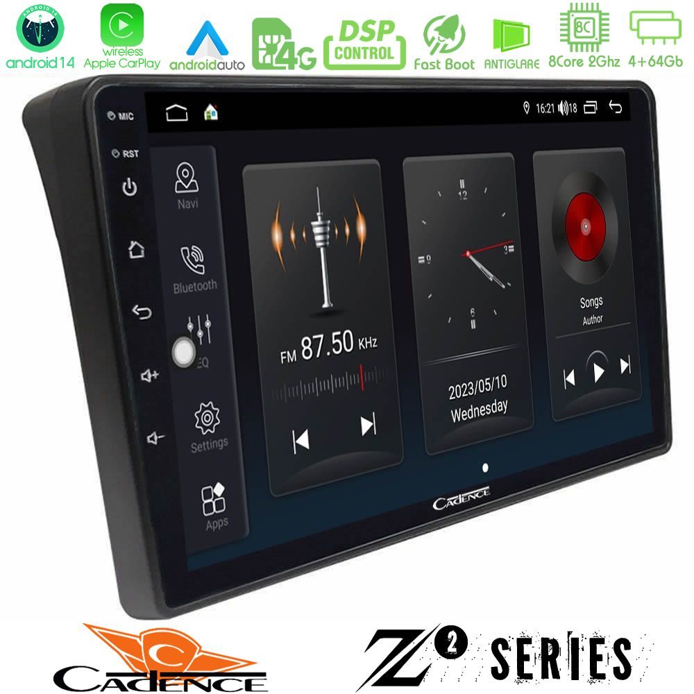 Cadence Z2 Series 8Core Android14 4+64GB  Fiat Ducato/Citroen Jumper/Peugeot Boxer Navigation Multimedia Tablet 9" Με Carplay & Android Auto