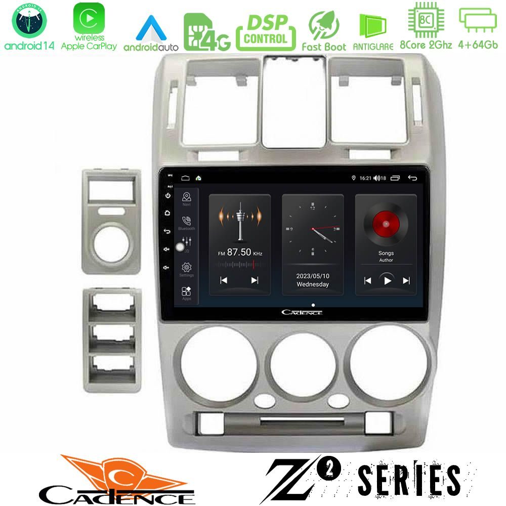 Cadence Z2 Series 8Core Android14 4+64GB Hyundai Getz 2002-2009 Navigation Multimedia Tablet 9" Με Carplay & Android Auto Με Carplay & Android Auto