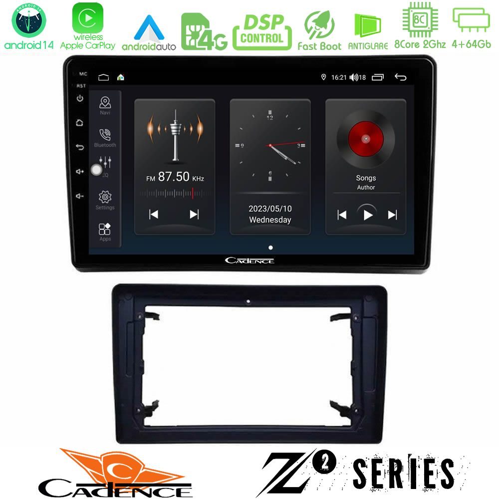 Cadence Z2 Series 8Core Android14 4+64GB  Chrysler / Dodge / Jeep Navigation Multimedia Tablet 10" Με Carplay & Android Auto