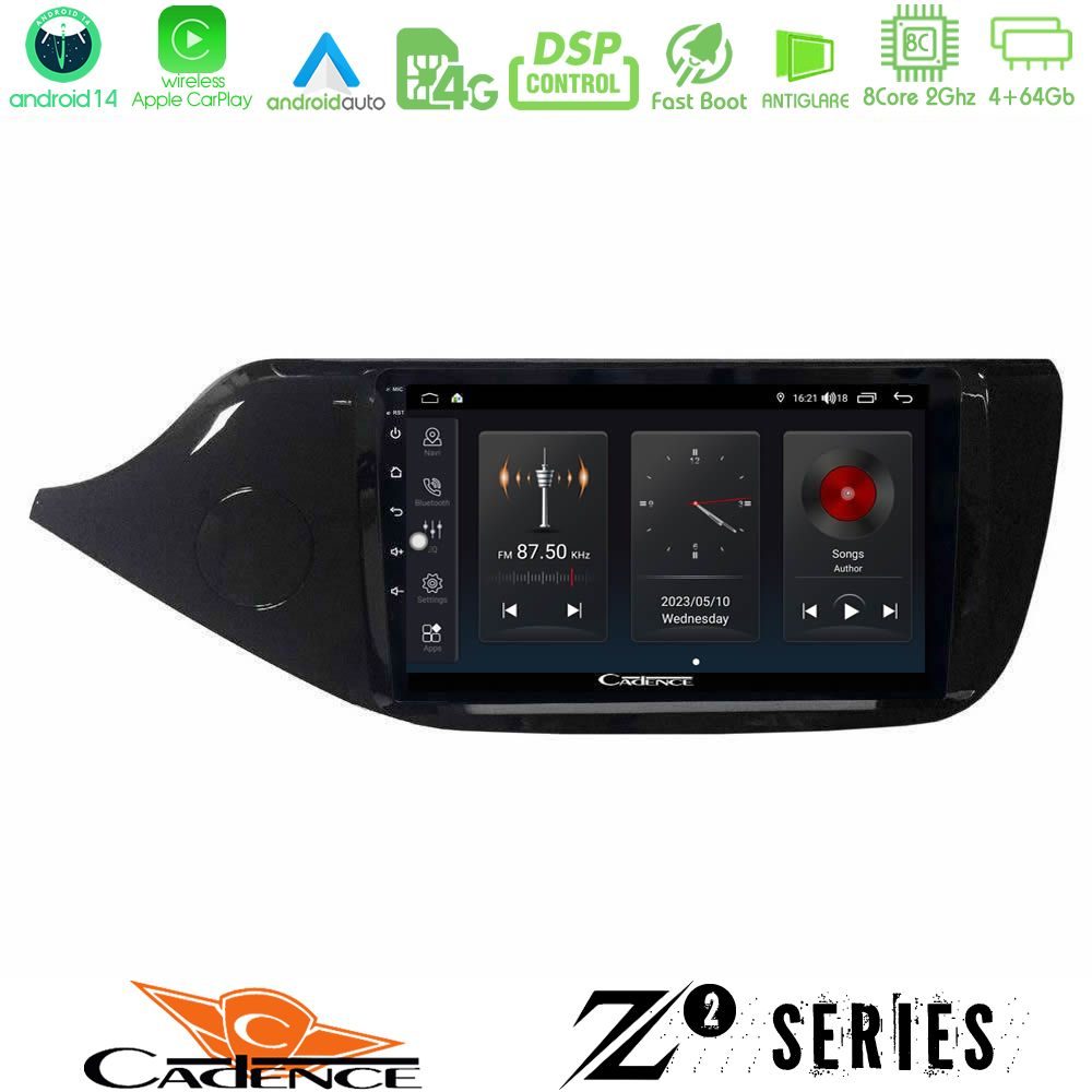 Cadence Z2 Series 8Core Android14 4+64GB  Kia Ceed 2013-2017 Navigation Multimedia Tablet 9" Με Carplay & Android Auto