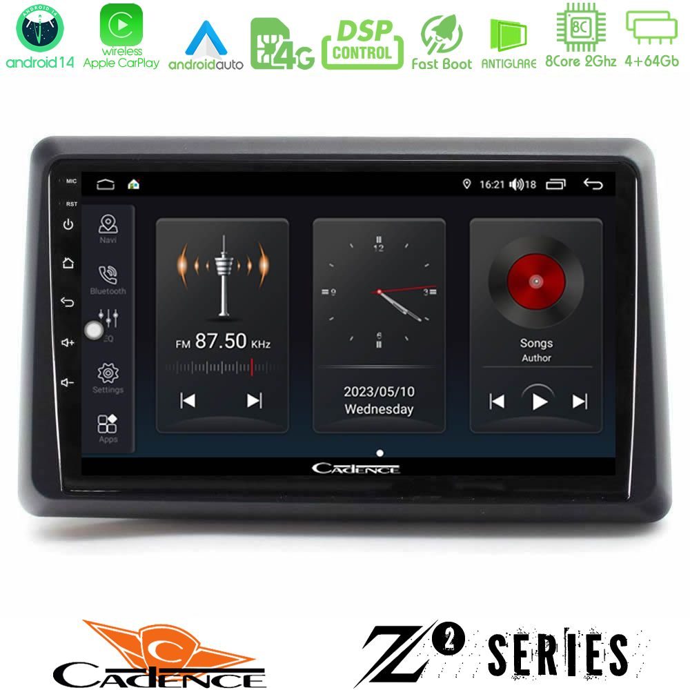 Cadence Z2 Series 8Core Android14 4+64GB Renault Express 2020-2025 Navigation Multimedia Tablet 9" Με Carplay & Android Auto