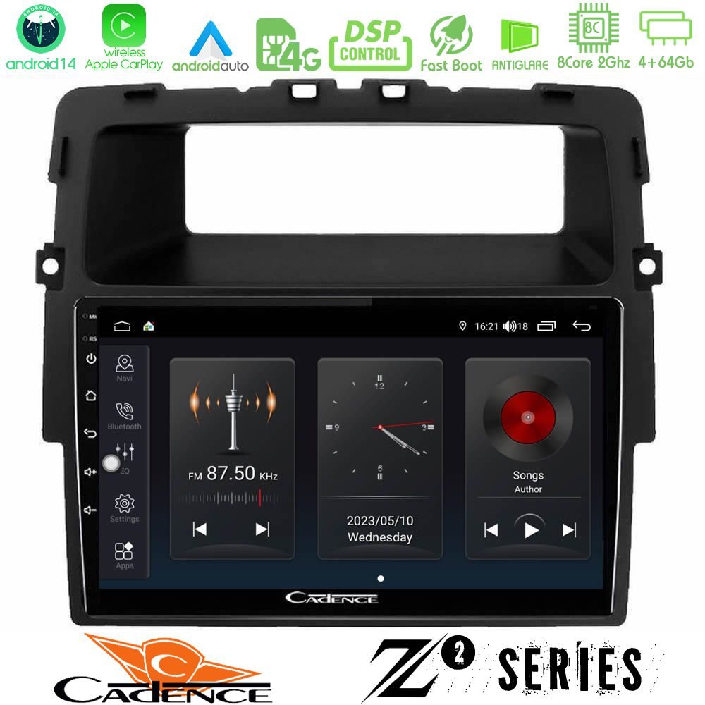 Cadence Z2 Series 8Core Android14 4+64GB Renault/Nissan/Opel Navigation Multimedia Tablet 10" Με Carplay & Android Auto