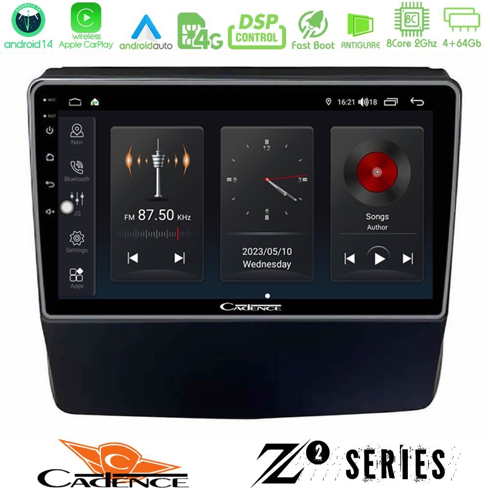 Cadence Z2 Series 8Core Android14 4+64GB Subaru Forester/Impreza 2018-2021 Navigation Multimedia Tablet 9" Με Carplay & Android Auto