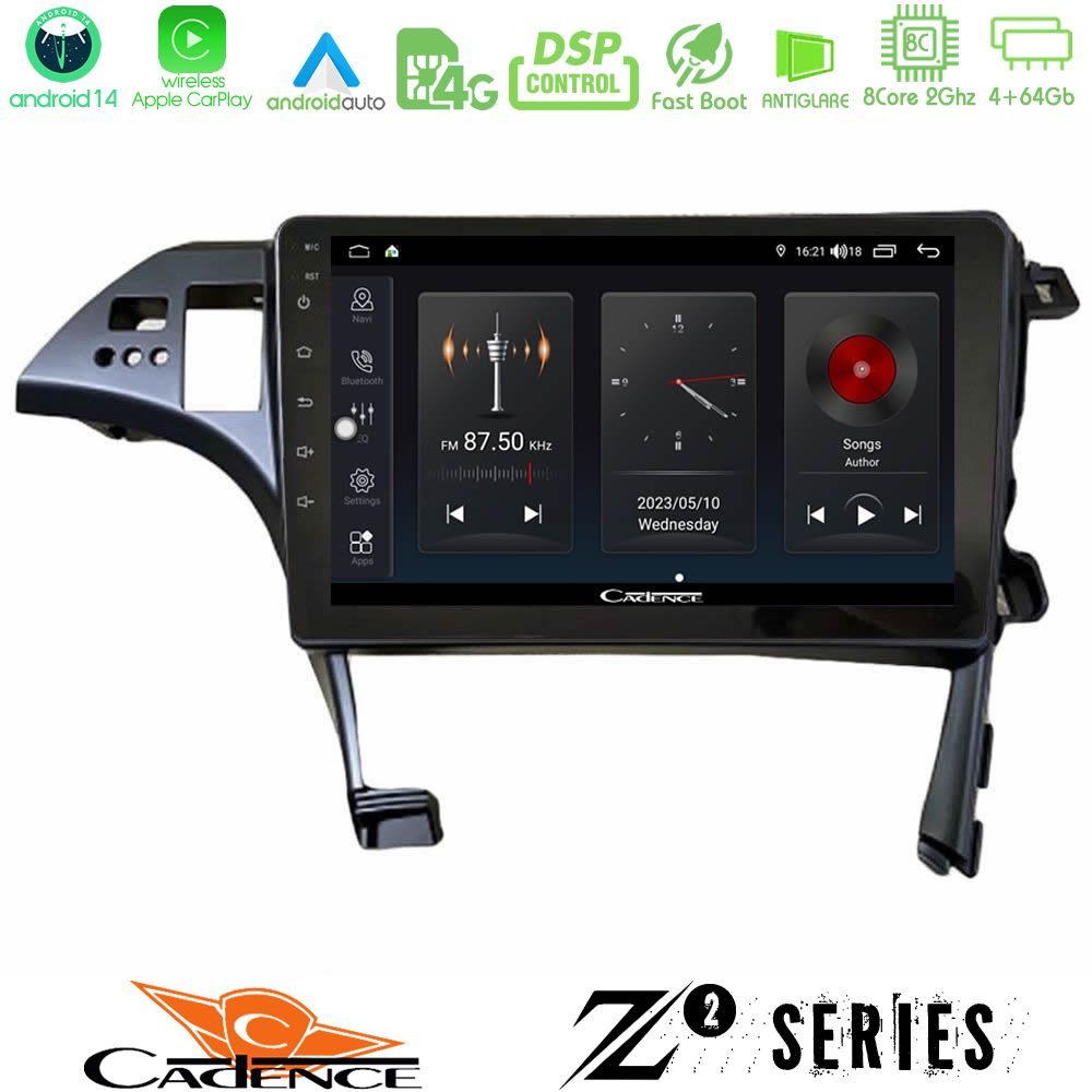Cadence Z2 Series 8Core Android14 4+64GB  Toyota Prius 2010-2015 Navigation Multimedia Tablet 10" Με Carplay & Android Auto