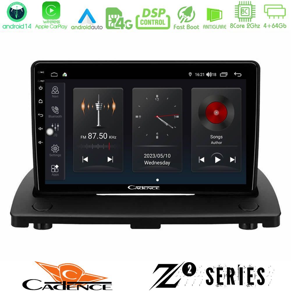 Cadence Z2 Series 8Core Android14 4+64GB  Volvo XC90 2006-2014 Navigation Multimedia Tablet 9" Με Carplay & Android Auto