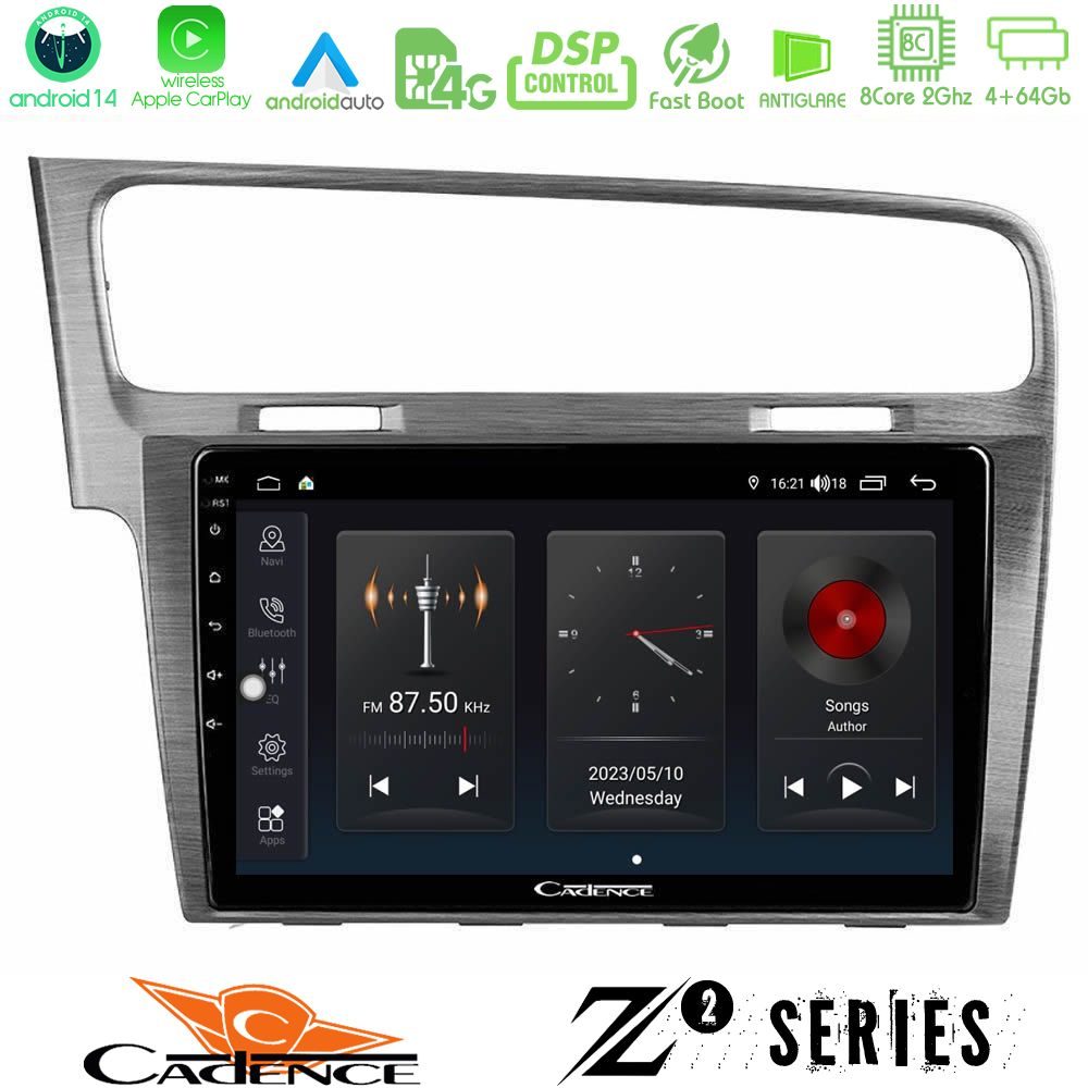 Cadence Z2 Series 8Core Android14 4+64GB  VW GOLF 7 Navigation Multimedia Tablet 10" Με Carplay & Android Auto
