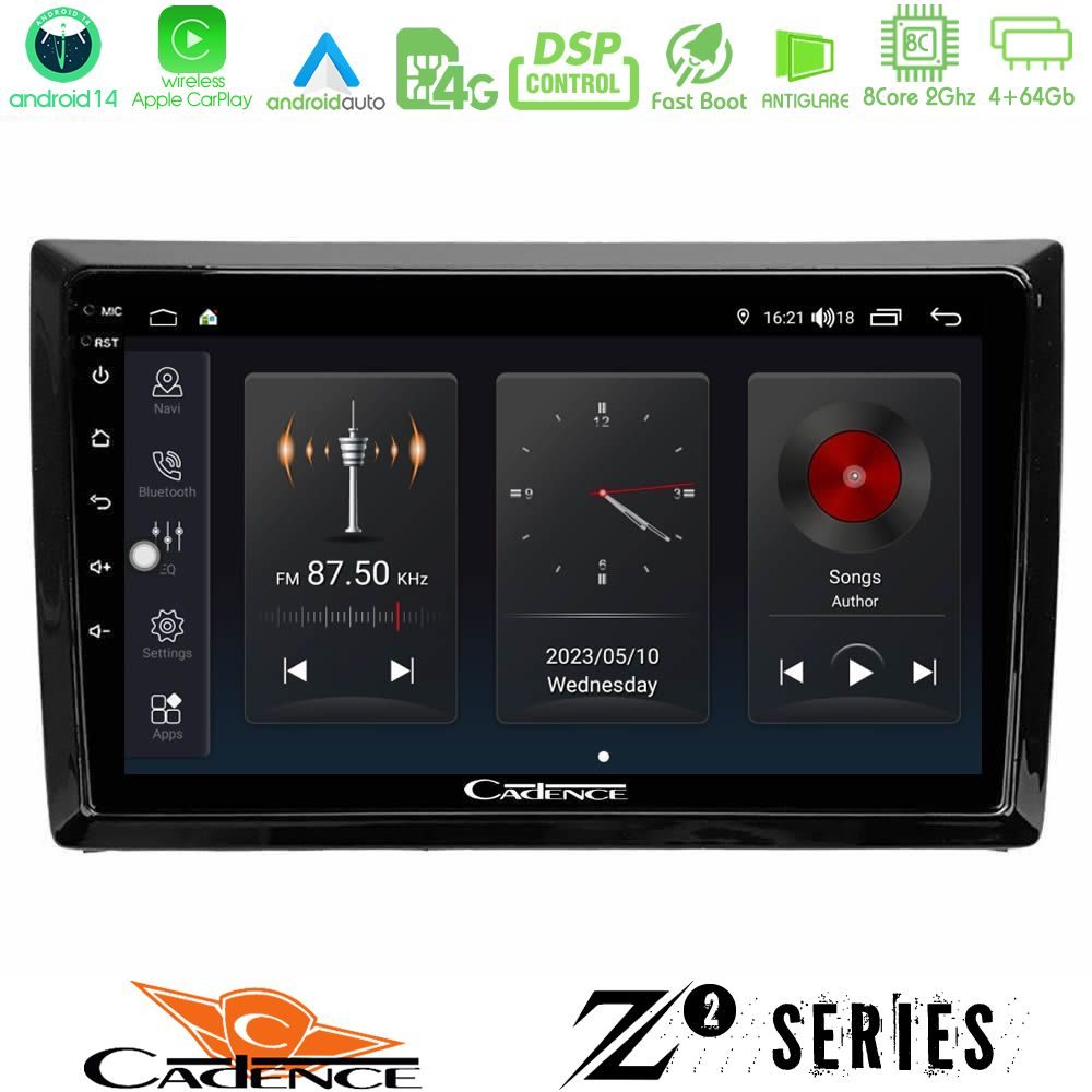 Cadence Z2 Series 8Core Android14 4+64GB  VW Beetle Navigation Multimedia Tablet 9" Με Carplay & Android Auto