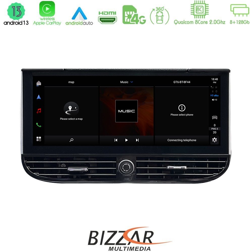 Bizzar OEM Porsche Cayenne 2011-2016 8core Android13 8+128G Navigation Multimedia 12.3"