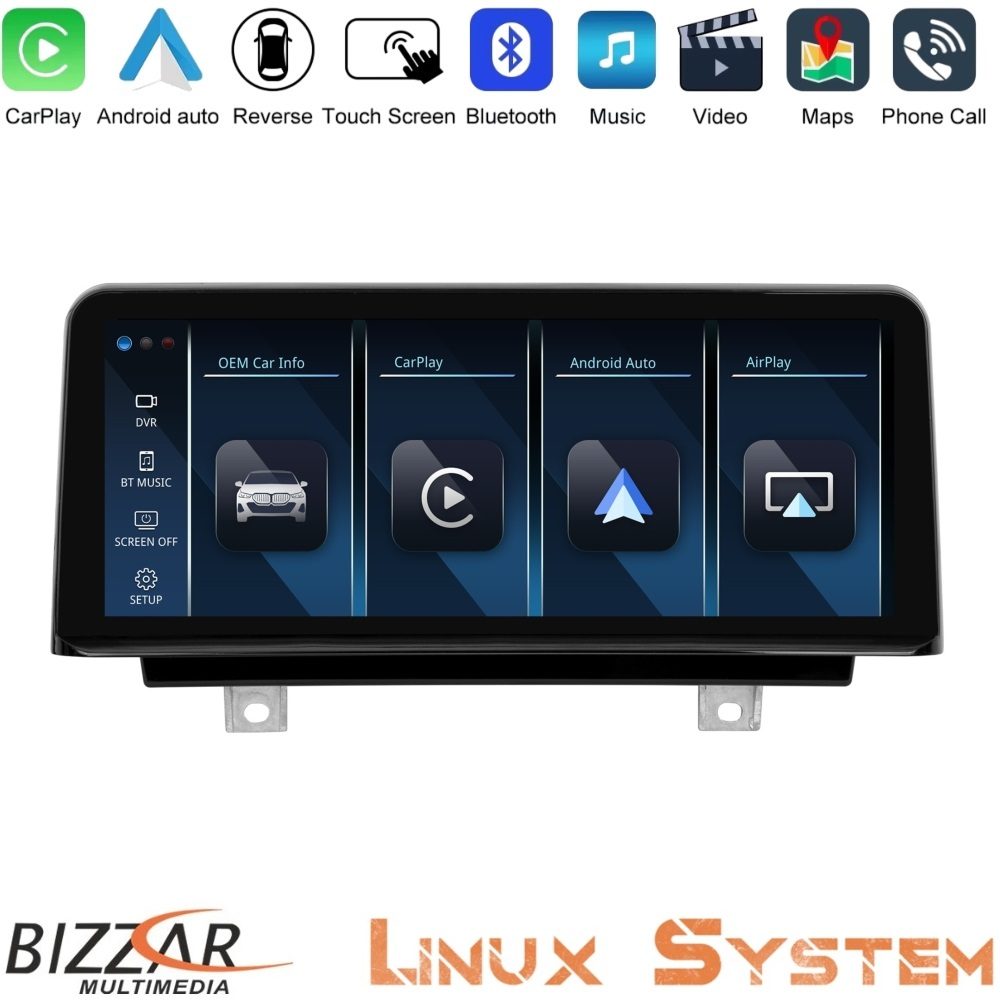 Bizzar BMW 3/4series (F30/F32) Linux Apple CarPlay | Android Auto screen 10.25" HD Anti-reflection