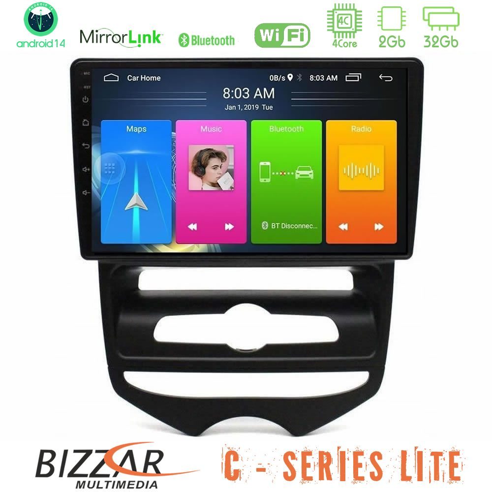 Bizzar C Series Lite 4Core Android14 2+32GB Hyundai ix20 2010-2020 (MANUAL A/C) Navigation Multimedia Tablet 10"