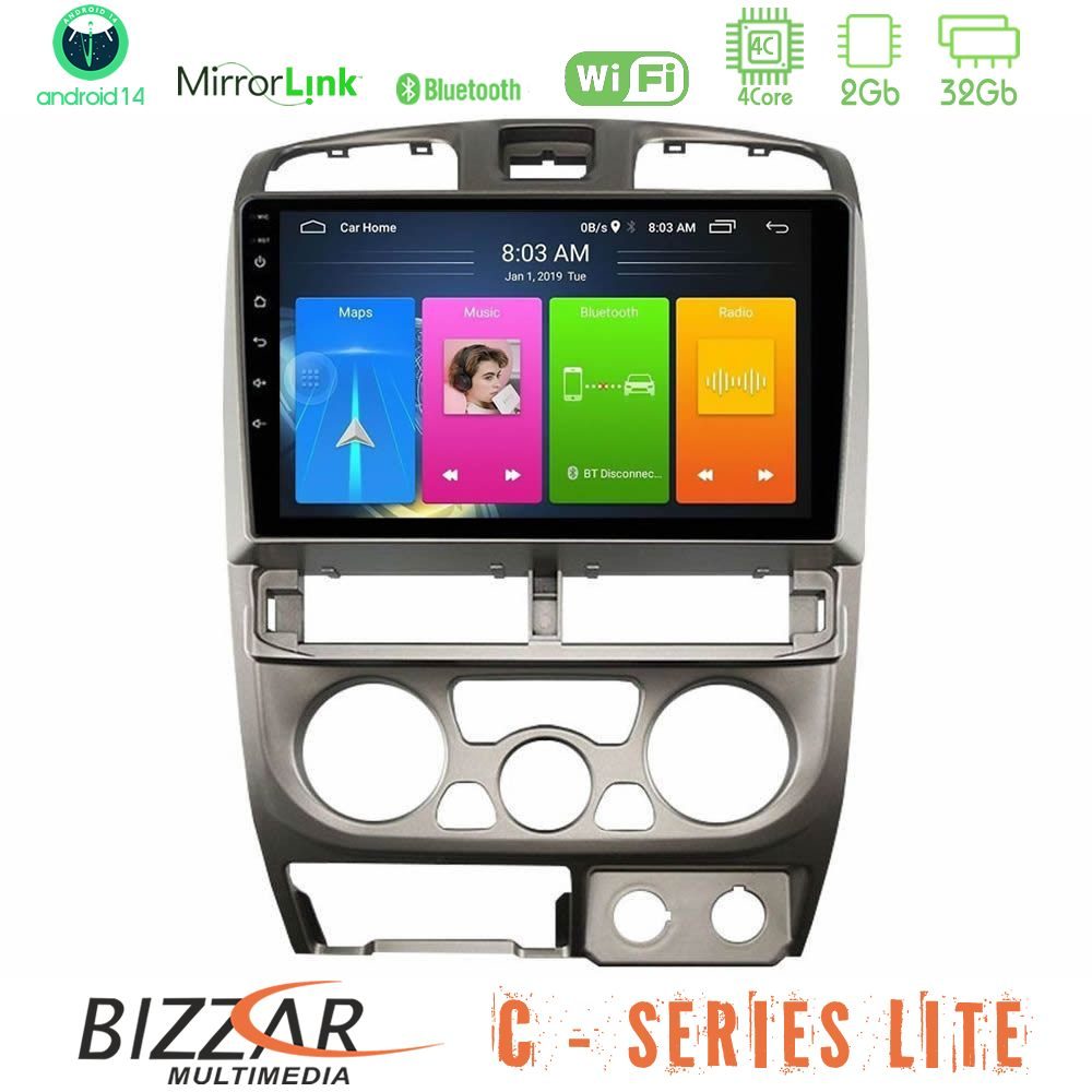 Bizzar C Series Lite 4Core Android14 2+32GB Isuzu D-Max 2004-2006 Navigation Multimedia Tablet 9"