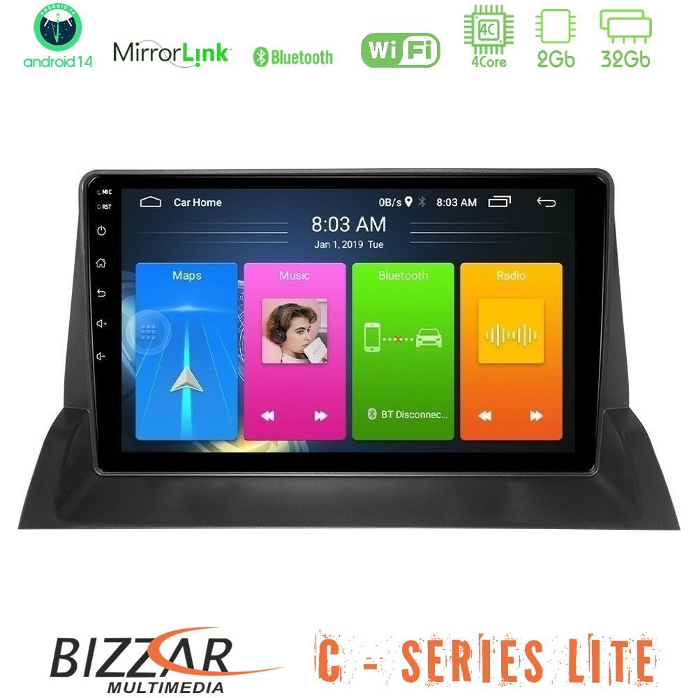 Bizzar C Series Lite 4Core Android14 2+32GB  Mazda6 2002-2006 Navigation Multimedia Tablet 10"