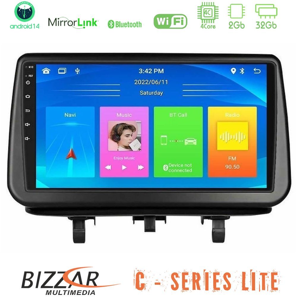 Bizzar C Series Lite 4Core Android14 2+32GB  Opel Meriva B 2010-2017 Navigation Multimedia Tablet 9"