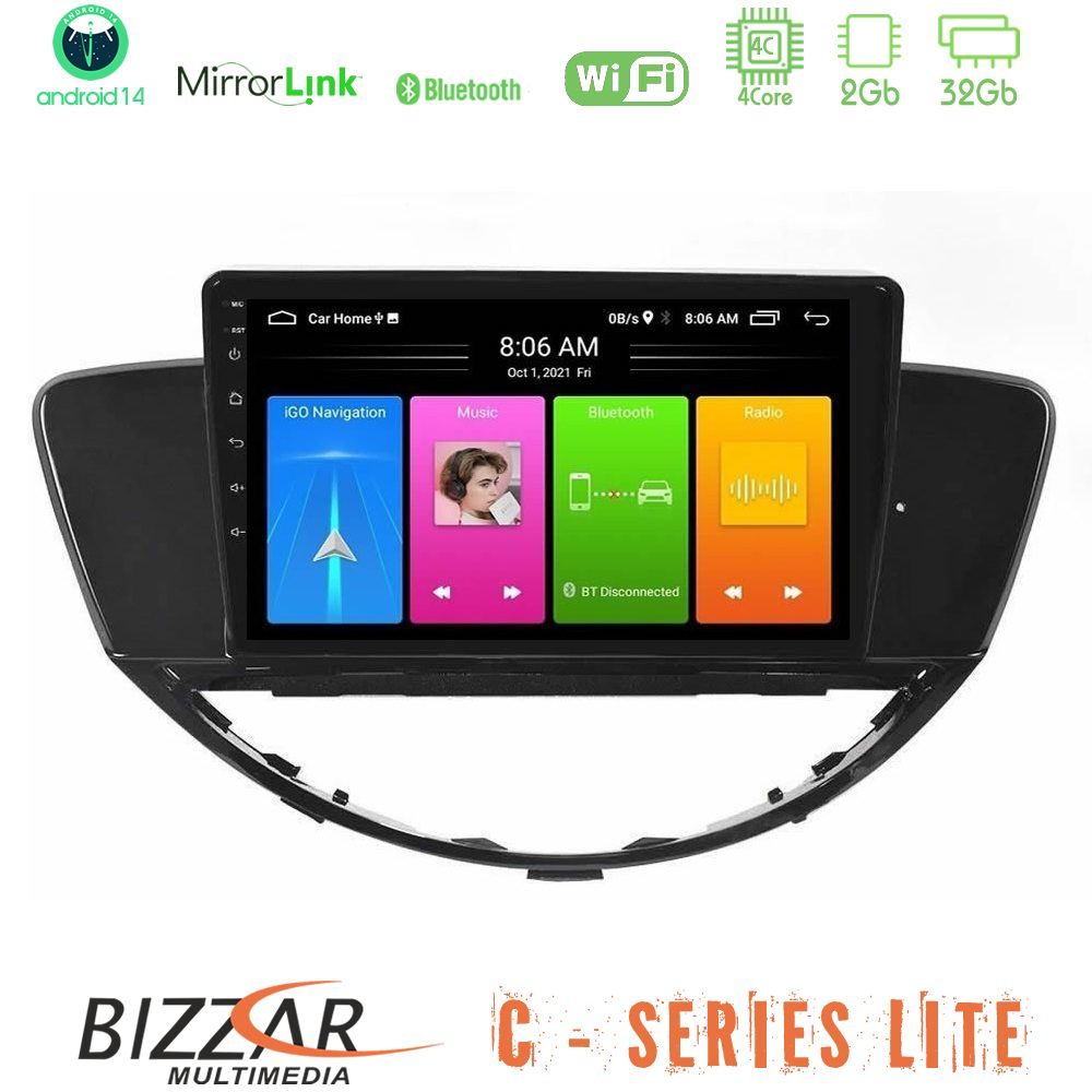 Bizzar C Series Lite 4Core Android14 2+32GB  Subaru Tribeca 2007-2014 Navigation Multimedia Tablet 9"