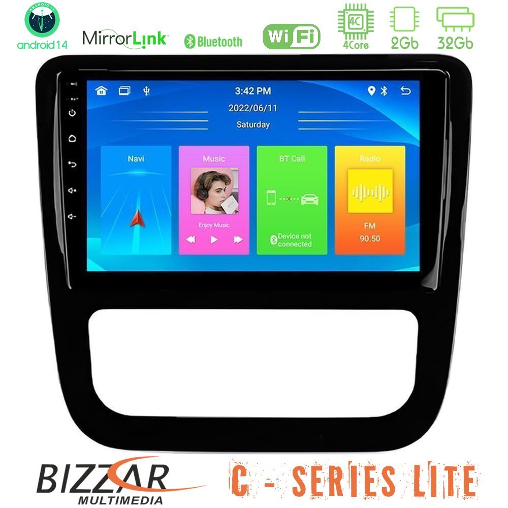 Bizzar C Series Lite 4Core Android14 2+32GB  VW Scirocco 2008-2014 Navigation Multimedia Tablet 9" (μαύρο γυαλιστερό)