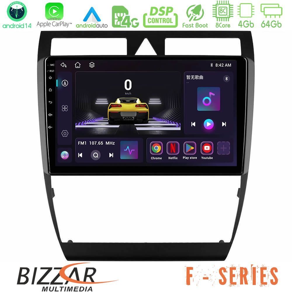 Bizzar F Series 8Core Android14 4+64GB Audi A6 (C5) 1997-2004 Navigation Multimedia Tablet 9" Με Carplay & Android Auto