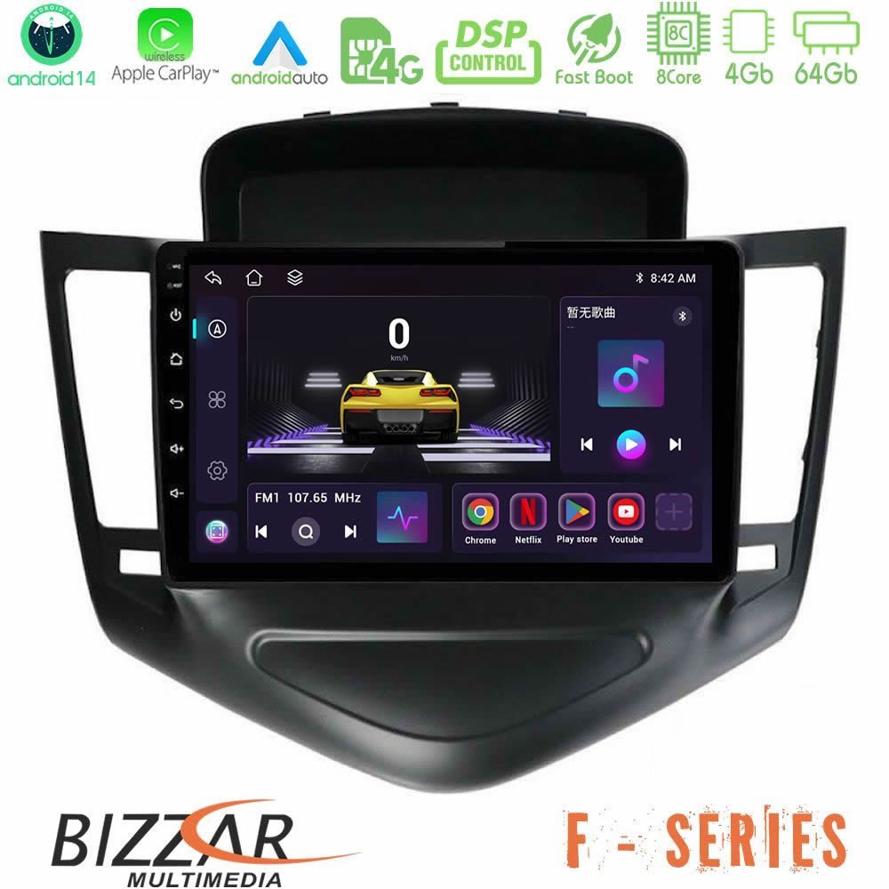 Bizzar F Series 8Core Android14 4+64GB     Chevrolet Cruze 2009-2012 Navigation Multimedia Tablet 9"  Με Carplay & Android Auto (Μαύρο)