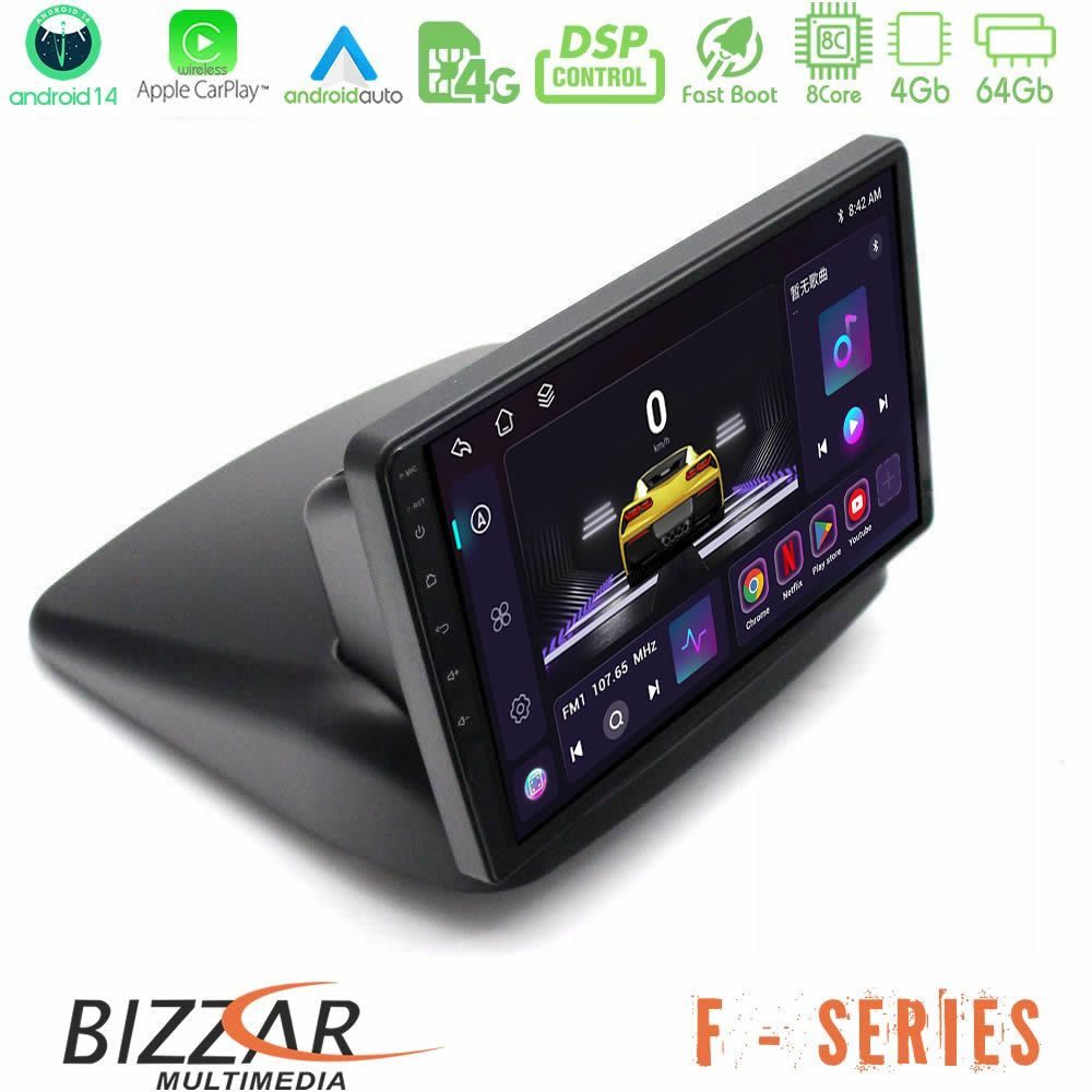 Bizzar F Series 8Core Android14 4+64GB Fiat Doblo 2002-2009 Navigation Multimedia Tablet 10" Με Carplay & Android Auto