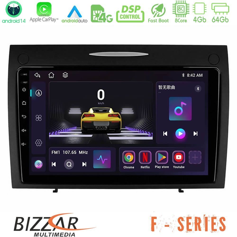 Bizzar F Series 8Core Android14 4+64GB  Mercedes SLK Class Navigation Multimedia Tablet 9" Με Carplay & Android Auto