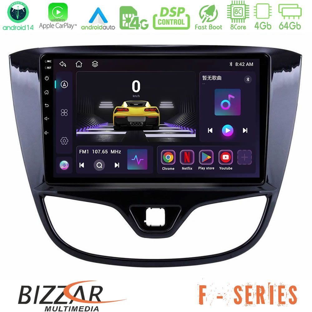 Bizzar F Series 8Core Android14 4+64GB  Opel Karl 2017-2019 Navigation Multimedia Tablet 9" Με Carplay & Android Auto