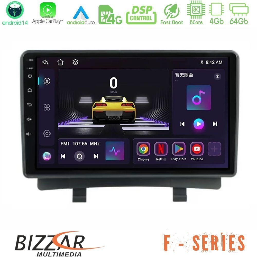 Bizzar F Series 8Core Android14 4+64GB Opel Zafira Navigation Multimedia Tablet 9" Με Carplay & Android Auto