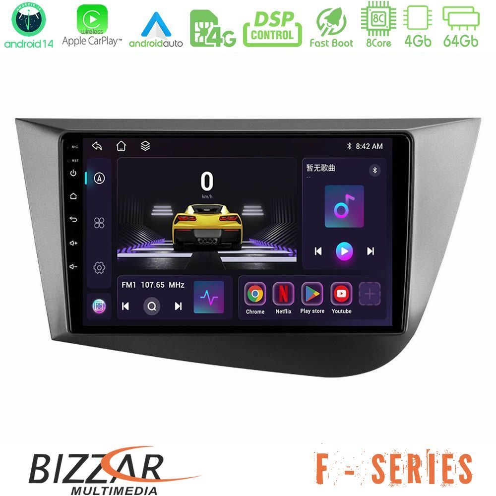Bizzar F Series 8Core Android14 4+64GB  Seat Leon Navigation Multimedia Tablet 9" Με Carplay & Android Auto