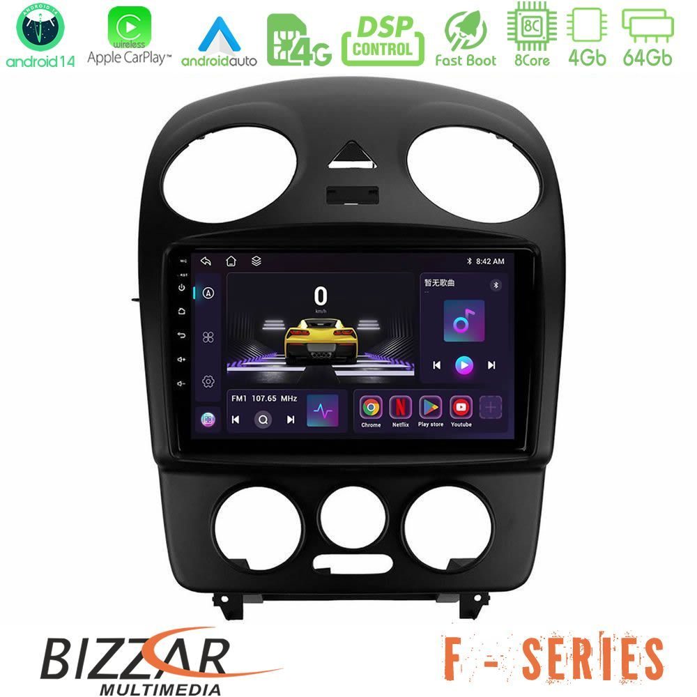 Bizzar F Series 8Core Android14 4+64GB VW Beetle Navigation Multimedia Tablet 9" Με Carplay & Android Auto