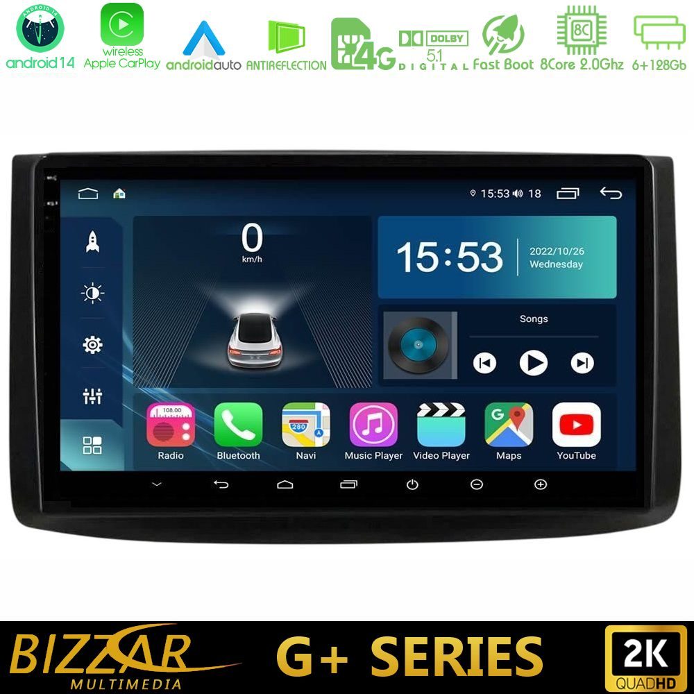 Bizzar G+ Series Chevrolet Aveo 2006-2010 8core Android14 6+128GB Navigation Multimedia Tablet 9"