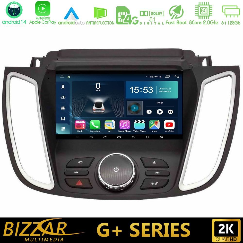 Bizzar G+ Series Ford C-Max / Kuga 8core Android14 6+128GB Navigation Multimedia Tablet 9"